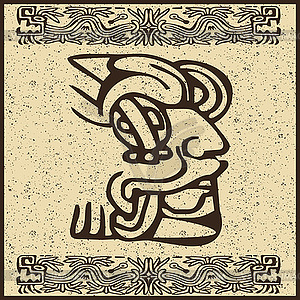 Aztec face pictogram - vector clipart