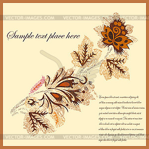 Floral hand drawn card - vector clipart