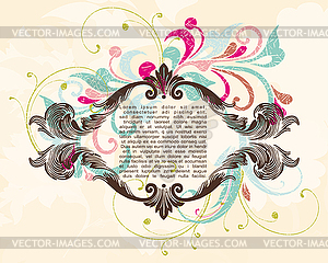 Ornate engraved vintage decorative frame  - vector image