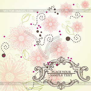 Vintage card with flowers  - vector image