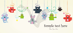 Baby's background with animals  - vector clipart