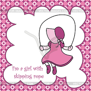 Baby girl arrival announcement card  - vector clip art