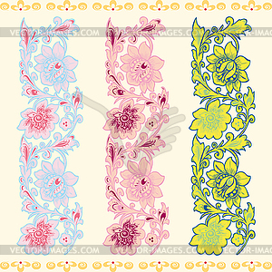 Seamless vertical pattern with flower  - vector clip art