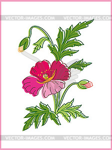 Card with beautiful flower  - vector clipart