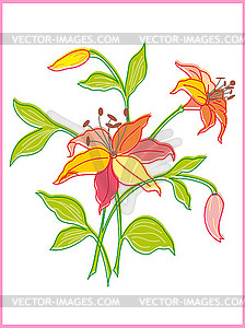 Card with beautiful flower - vector image