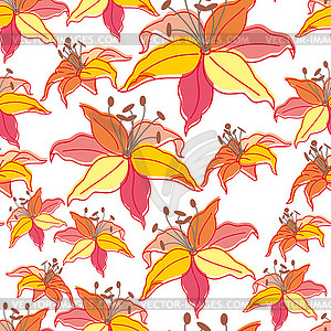 Stylish beautiful bright floral seamless pattern - vector clipart