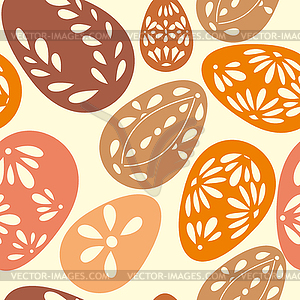 Seamless spring pattern with floral easter eggs  - vector clipart