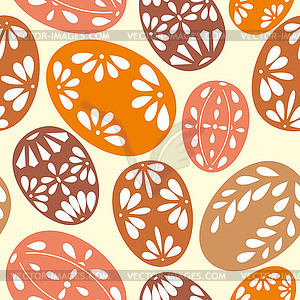 Seamless spring pattern with floral easter eggs  - vector EPS clipart