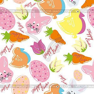 Colorful easter seamless pattern background - vector image