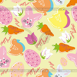 Colorful easter seamless pattern background - vector clipart