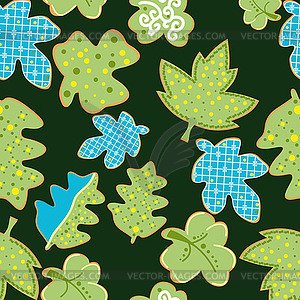 Seamless pattern of leaves  - vector clipart