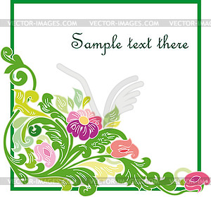 Beautiful vintage floral frame - vector image