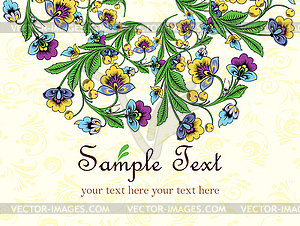 Floral background, greeting card - color vector clipart