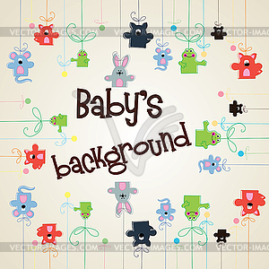 Baby's background with animals - vector image