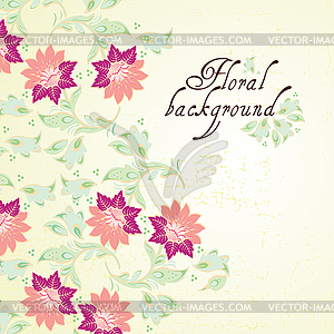 Floral background, greeting card  - vector clip art