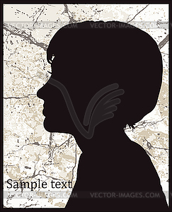 Beautiful woman silhouette  - vector clipart