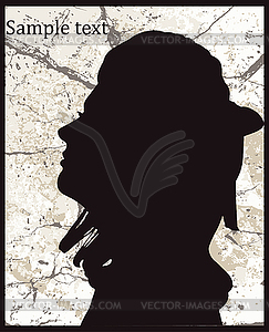 Beautiful woman silhouette - vector clipart