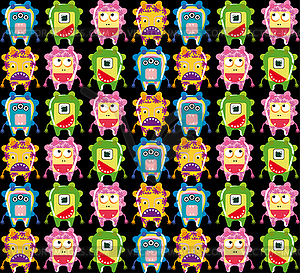 Seamless monster pattern - vector clip art