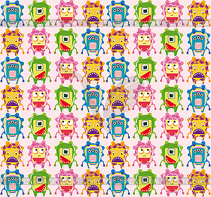 Seamless monster pattern  - vector clipart