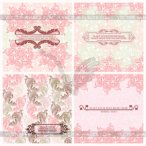 Set of wedding invitations card  - vector EPS clipart