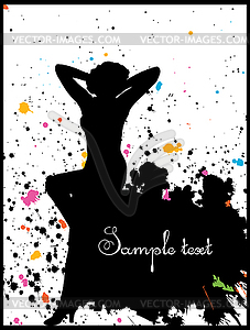 Beautiful woman silhouette  - vector image