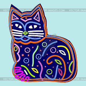 Декоративные красивая кошка - клипарт в векторном виде