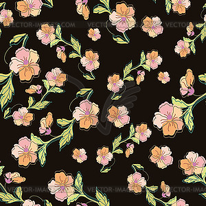 Stylish beautiful bright floral seamless pattern - vector clip art