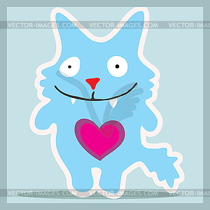 Blue monster - vector clipart / vector image