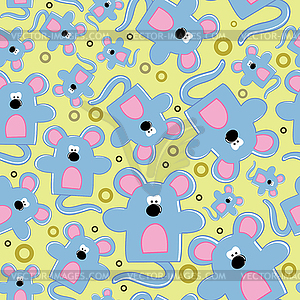 Nice little mouses seamless - vector image