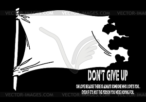 White flying flag - vector clip art