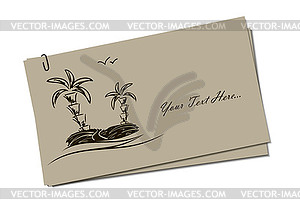 Invitation card with Island - vector clipart / vector image