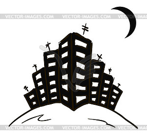 Night city - vector clipart