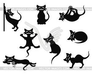 Cats silhouette - vector image