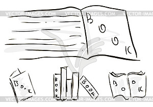 Sketches of books - vector clipart