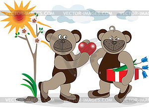 Bear is declaration of love - vector clip art