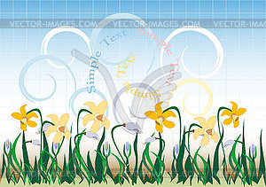 Abstract background  with  wildflowers - vector image