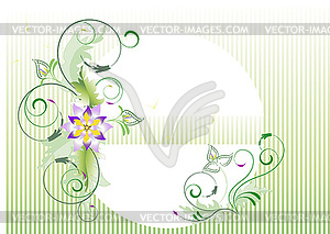 Delicate flower for light green background - vector clipart