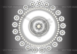 Abstract  composition with pearl - white & black vector clipart