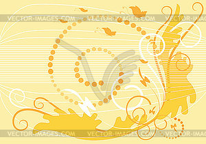 Pale yellow background with curls  - vector clipart