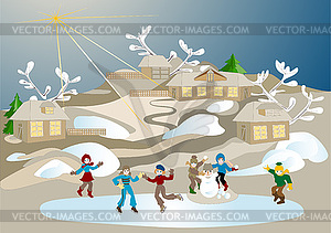 Winter games  to play - vector image
