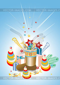 Candy and toys for holiday gifts - vector clip art