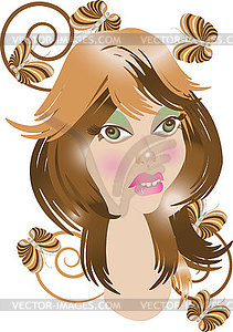 Sympathetic coquettish girl  - vector image