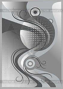 Abstract gray banner with crooked lines. - vector clipart
