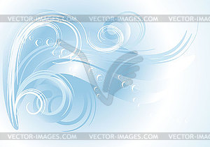 Голубой фон с волной. - изображение в векторе / векторный клипарт