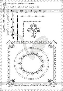 Decorative frame and ornaments - vector clipart