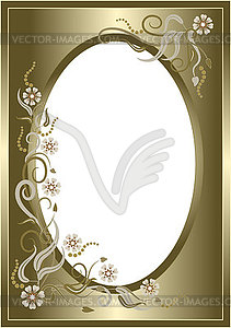 Abstract golden floral frame - vector image