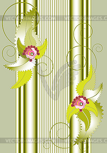 A banner with flowers and column - vector clipart