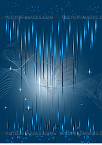 Brilliant stripes and stars on blue background - vector image