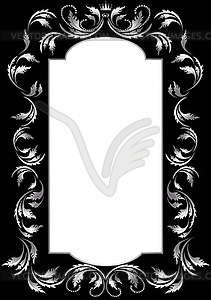 Frame of silver leaf - vector clipart