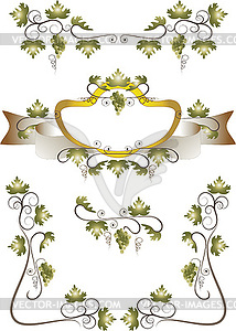 Frame of grape leaves - vector clipart